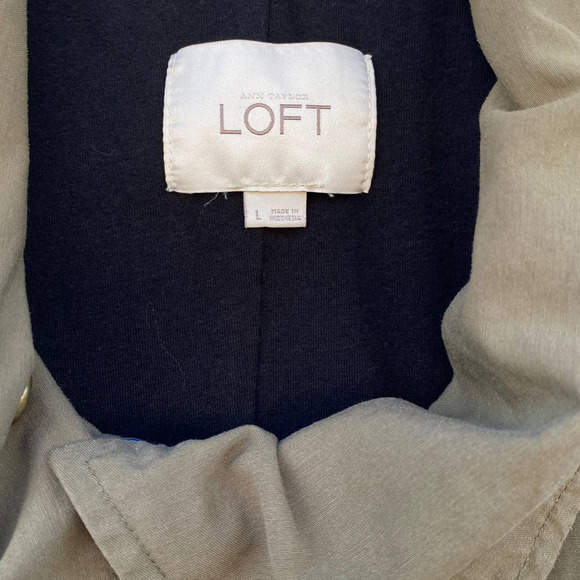 Loft Army Green Drawstring Utility Jacket womens size L - Picture 4 of 10